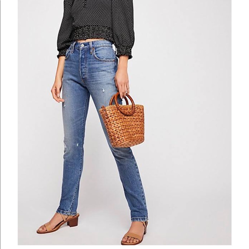 Levi’s 501 skinny distressed jeans